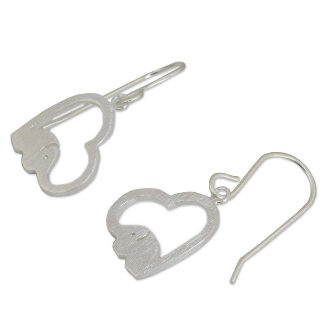 Sterling Silver Heart Elephant Earrings - Heartfelt Elephants