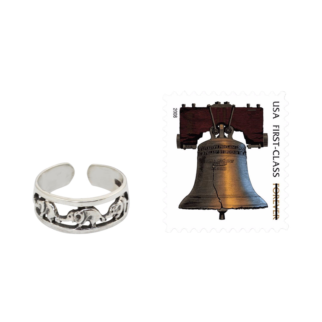 Thai Elephants Sterling Silver Toe Ring - Elephant Walk