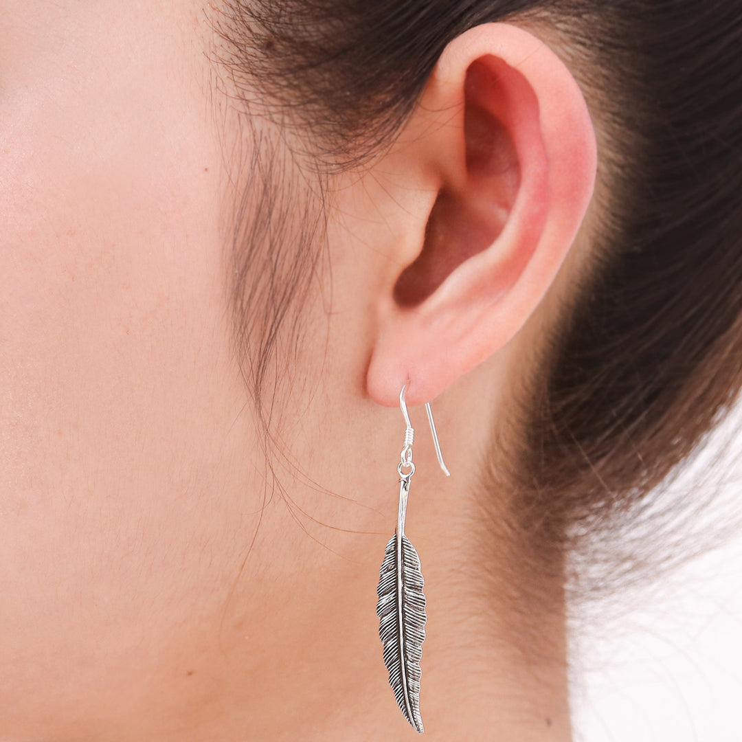 Unique Sterling Silver Dangle Earrings - Fly Free