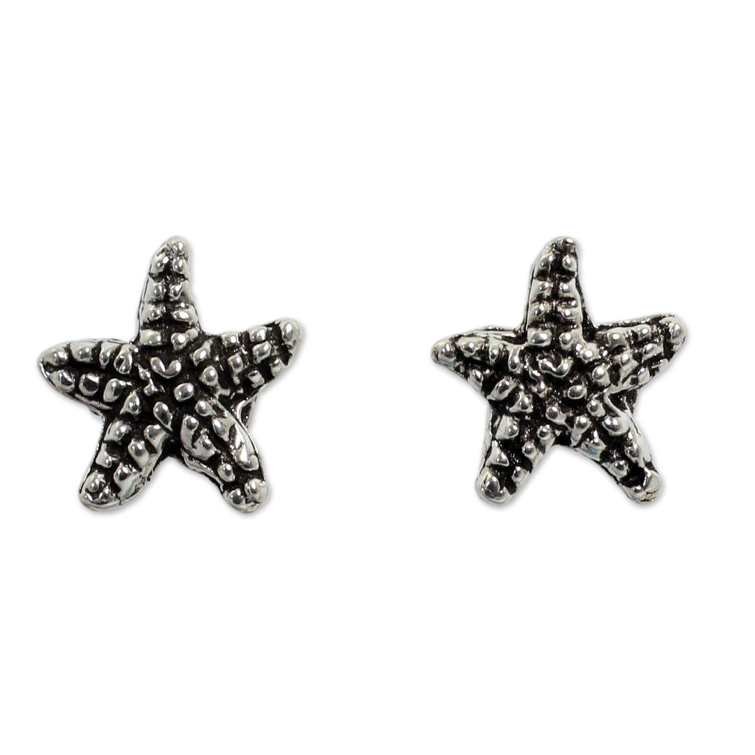 Silver Sea Life Theme Earrings - Baby Starfish