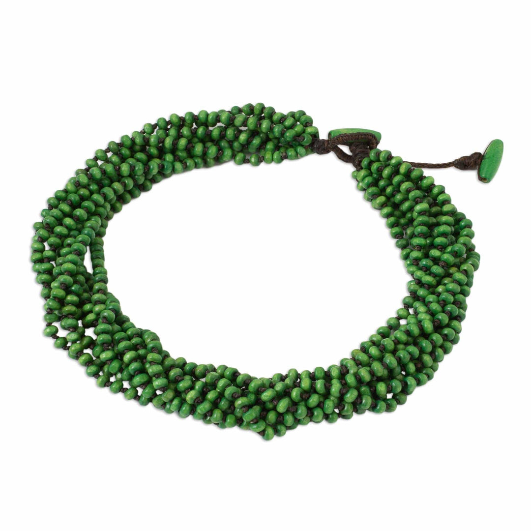 Fair Trade Artisan Crafted Wood Torsade Necklace - Khao Luang Belle