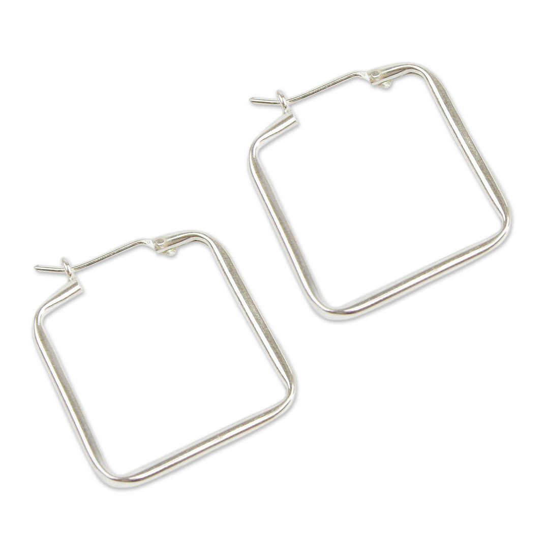 Modern Handmade Silver Hoop Earrings - Goddess of the Forest