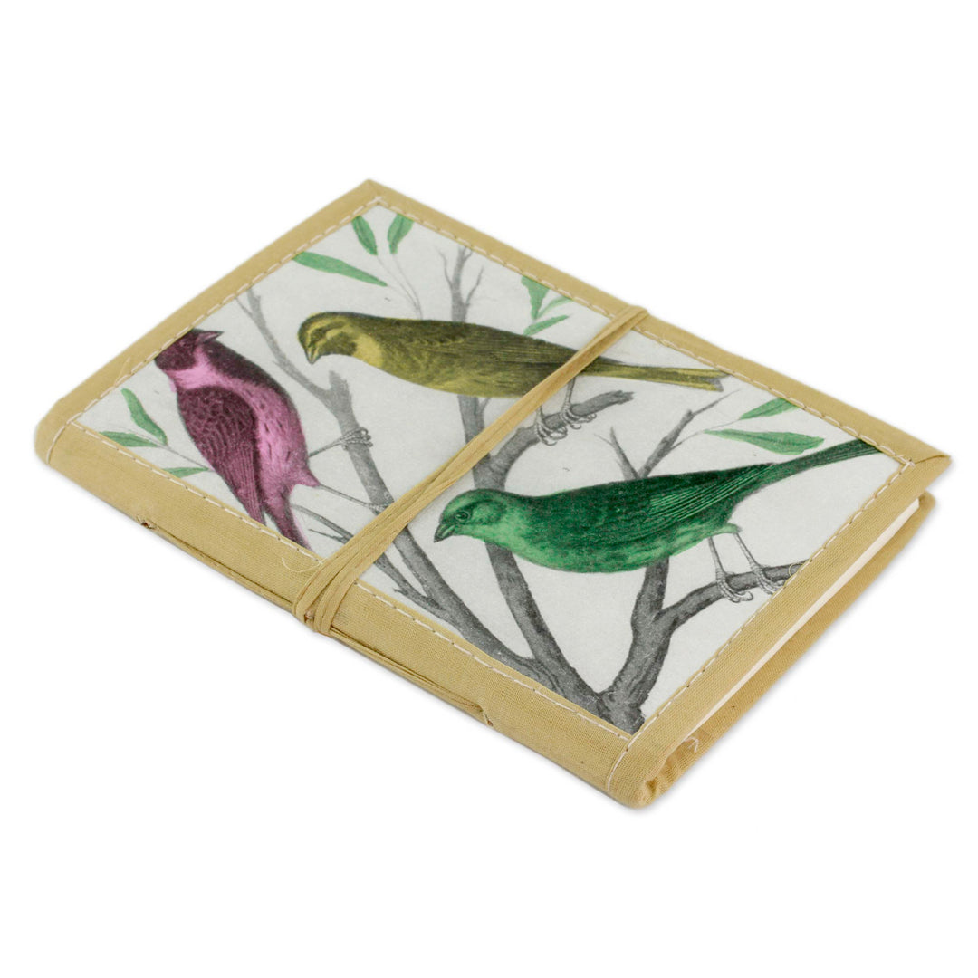 48-page Handmade Paper Handcrafted Journal - Sparrows