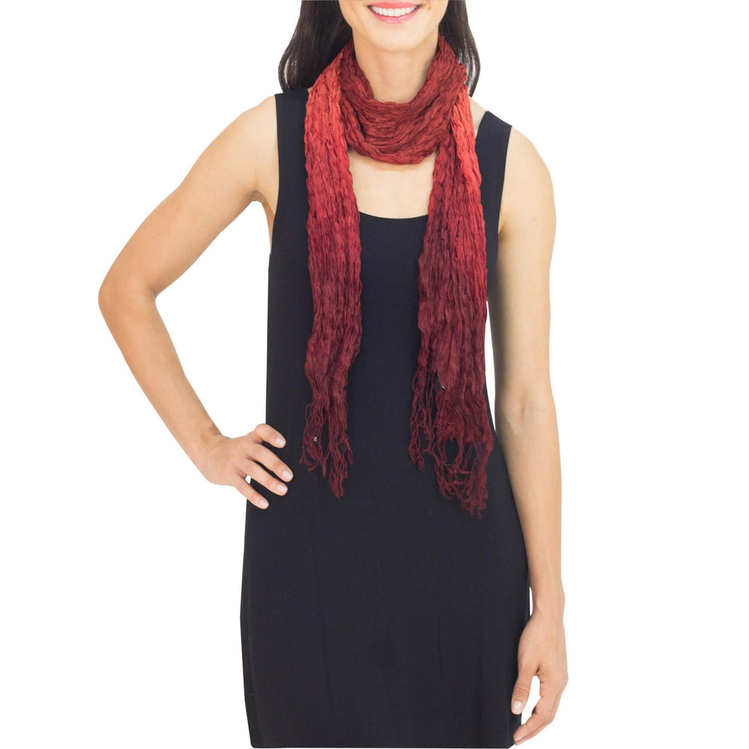 Red Silk Scarf - Scarlet Transition