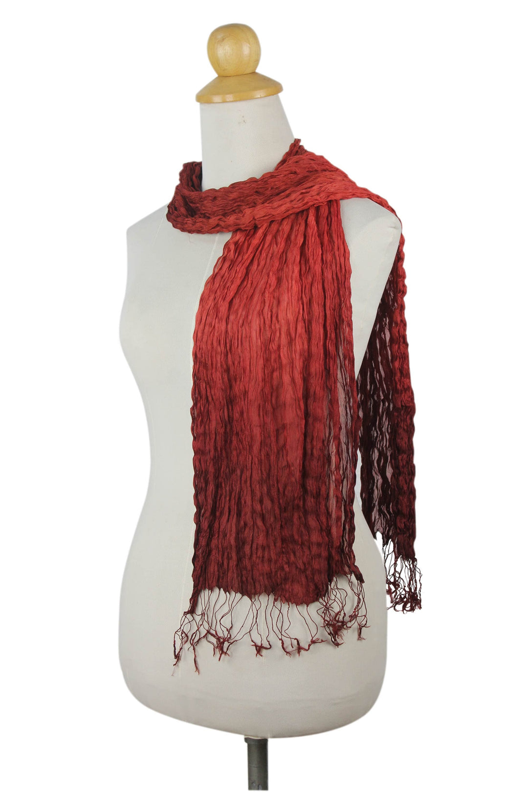 Red Silk Scarf - Scarlet Transition