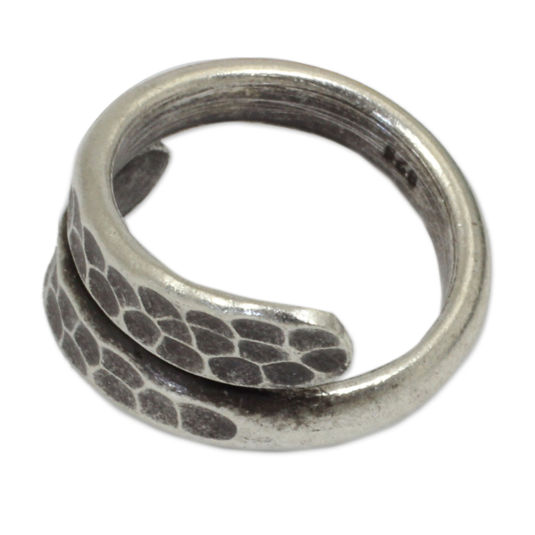 Thai Handmade Sterling Silver Wrap Ring - Written in Stone