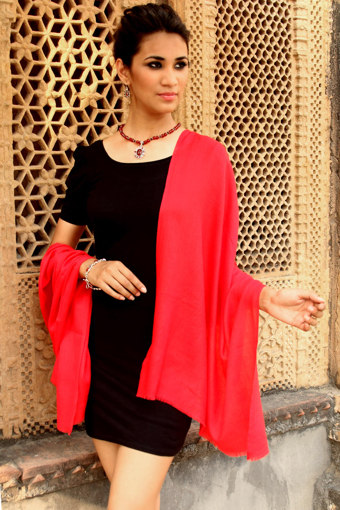 Kashmiri Diamonds in Red