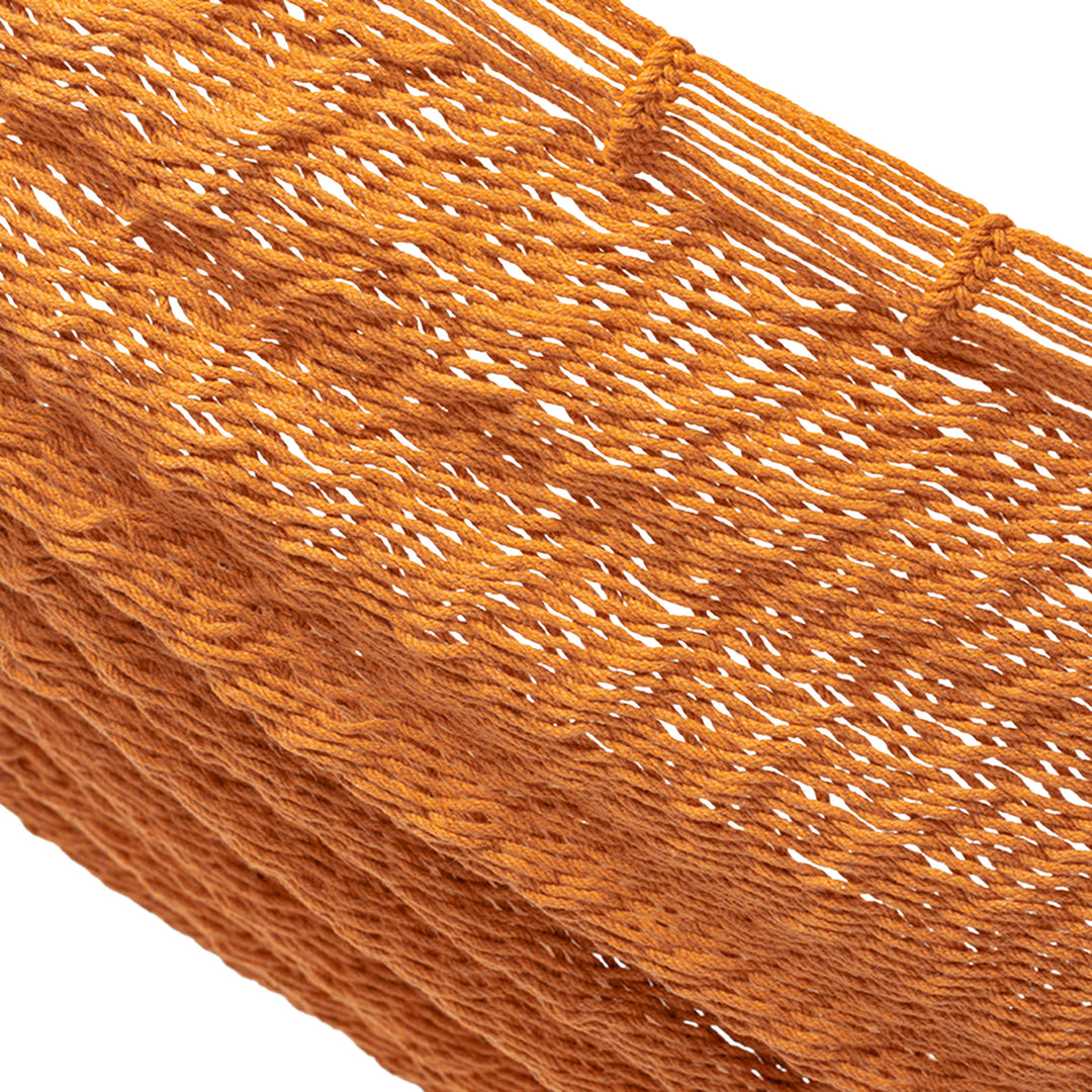 Hand Woven Orange Cotton Double Size Hammock - Radiant Sun