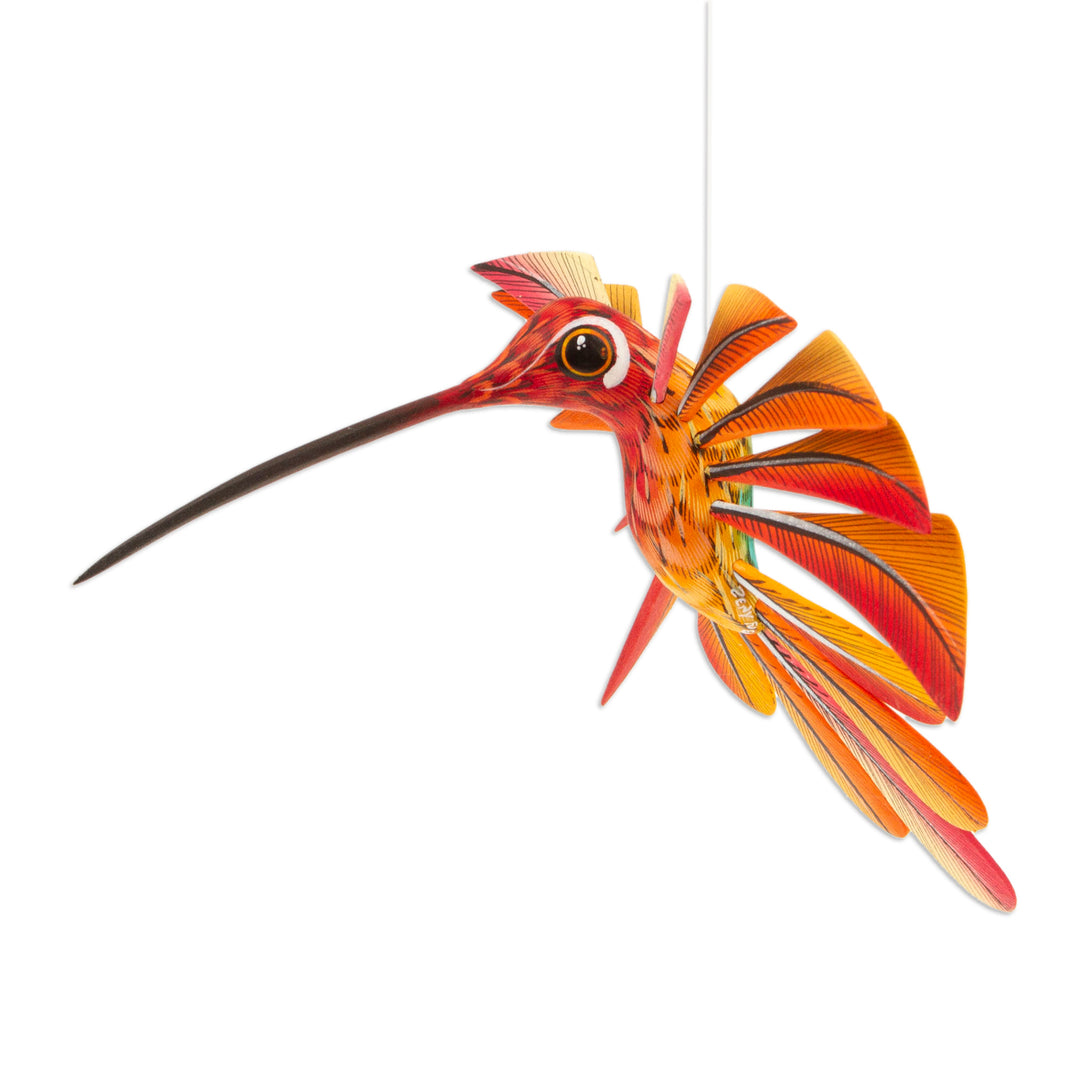 Multi Color Hummingbird Alebrije Sculpture Crafted by Hand - Colorful Hummingbird