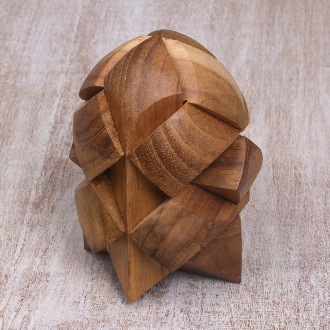 Fair Trade Carved Teak Wood Brainteaser Puzzle from Java - Little Rocket