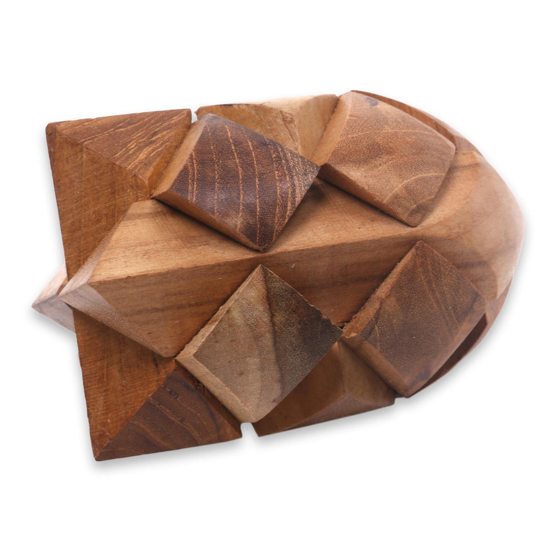 Fair Trade Carved Teak Wood Brainteaser Puzzle from Java - Little Rocket