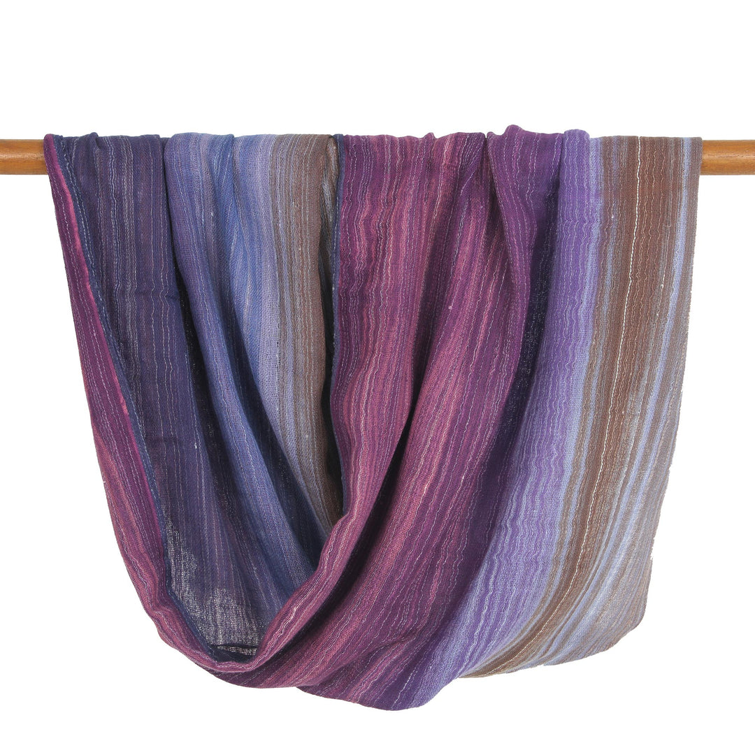 Colorful 100% Cotton Hand Woven Infinity Scarf from Thailand - Radiant Horizon
