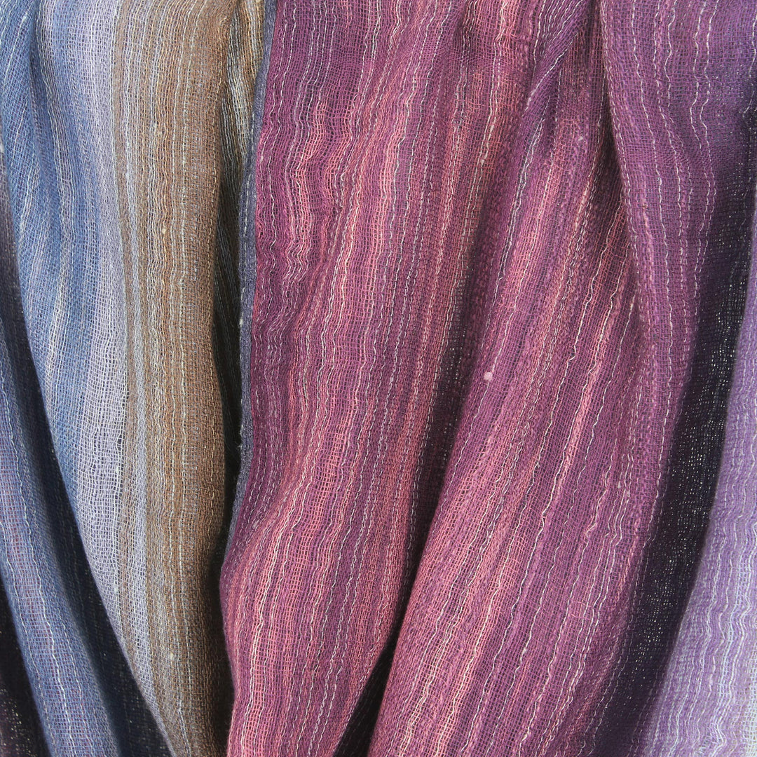 Colorful 100% Cotton Hand Woven Infinity Scarf from Thailand - Radiant Horizon