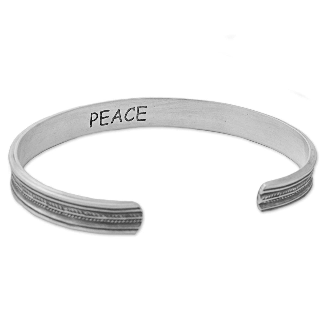 Karen Hill Tribe Sterling Silver Cuff Bracelet Thailand - Sterling Peace
