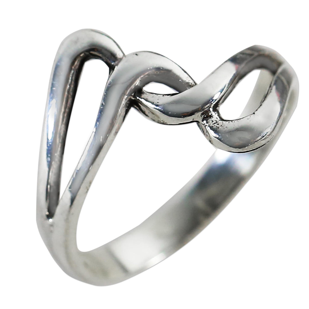 Sterling Silver Band Ring Swirls from Thailand - The Melody