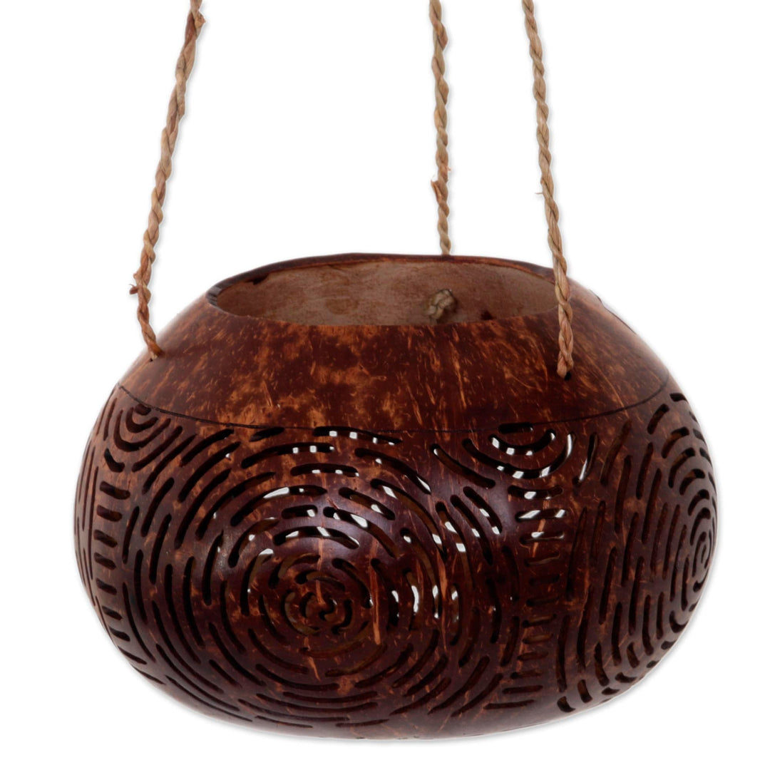 Hand Made Coconut Shell Decorative Accent Circle Indonesia - Morning Bliss