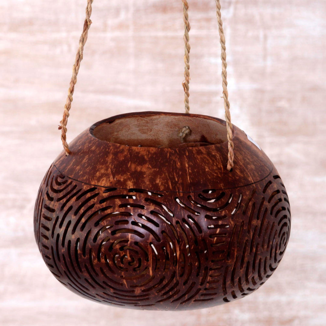 Hand Made Coconut Shell Decorative Accent Circle Indonesia - Morning Bliss