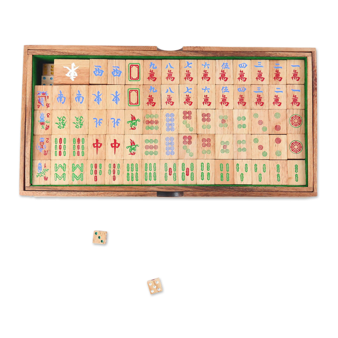 Hand Made Wood Mah Jongg Game from Thailand - Mah Jongg