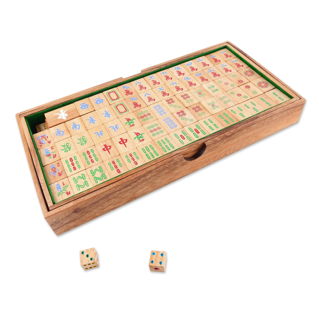 Hand Made Wood Mah Jongg Game from Thailand - Mah Jongg