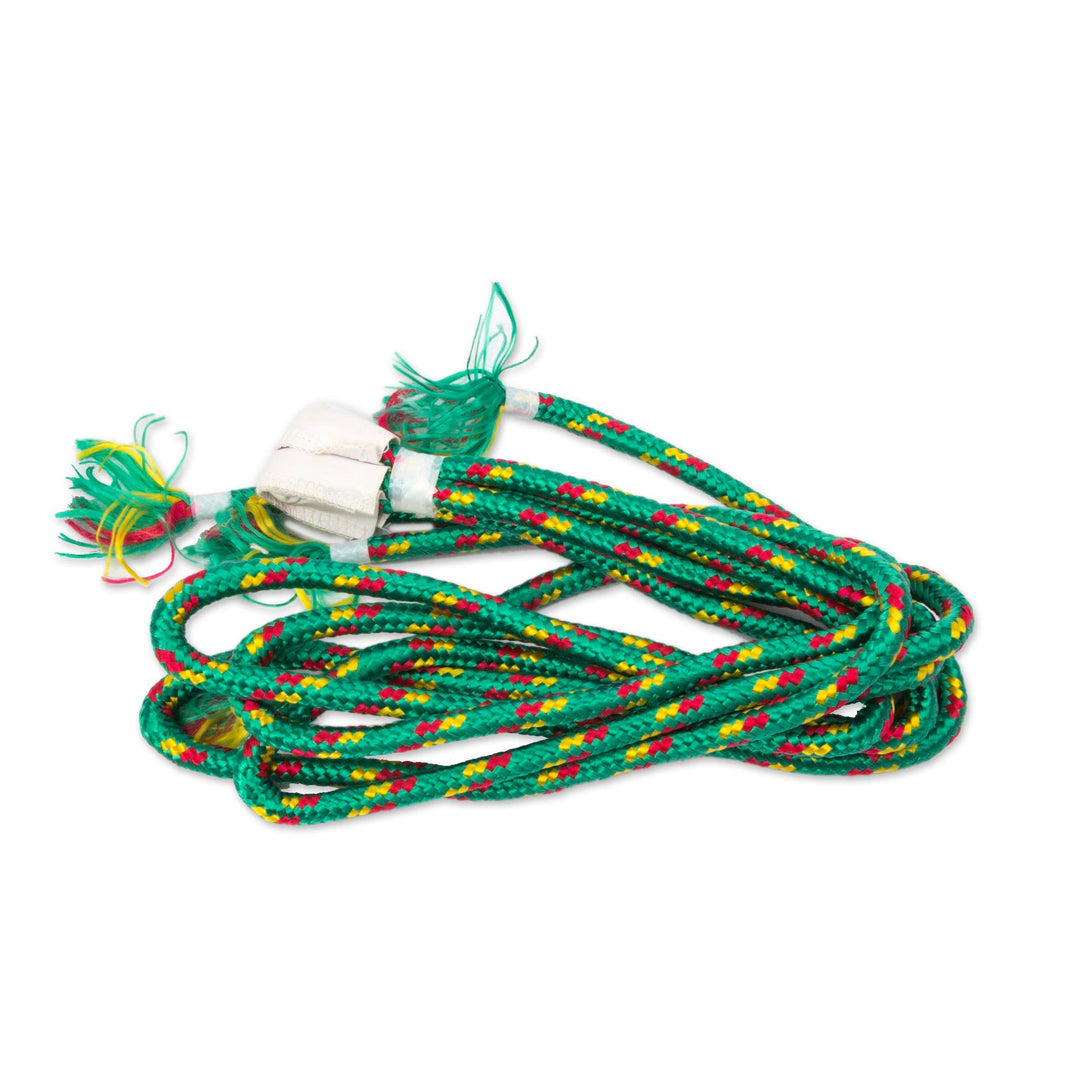 Neon Green and Blue Hand Woven Nylon Maya Hammock (Single) - Fluorescent Tropics