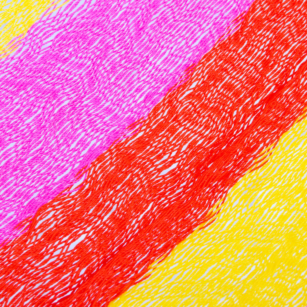Hand Woven Nylon Pink Yellow Hammock (Single) from Mexico - Candy Delight