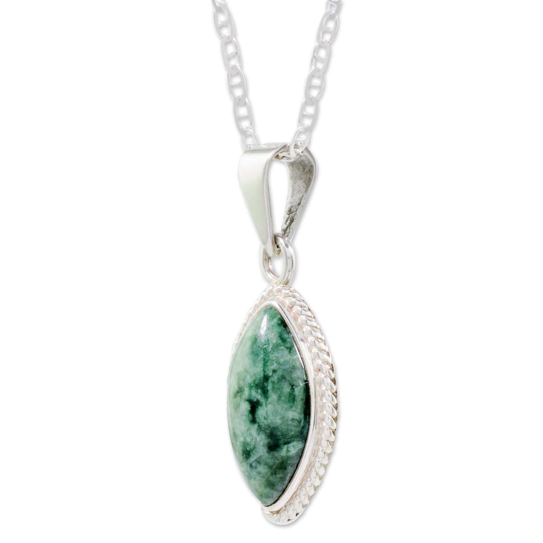 Green Jade Rope Motif Pendant Necklace from Guatemala - Green Gaze