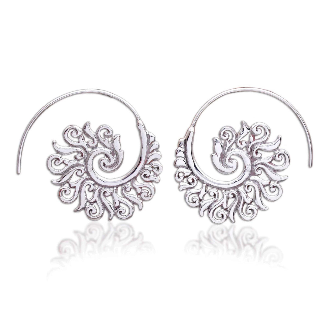 925 Sterling Silver Half Hoop Earrings from Indonesia - Spiral Beauty