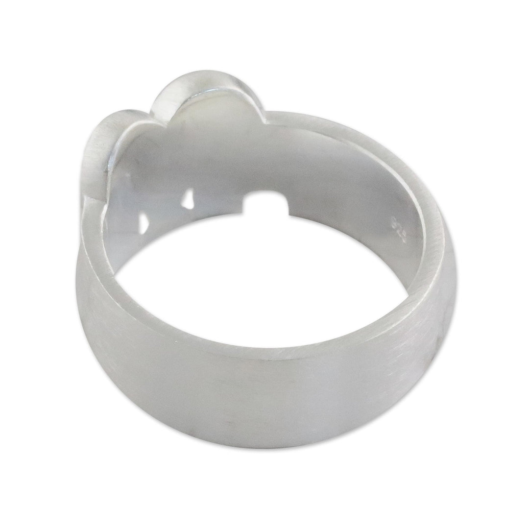 Sterling Silver Elephant Heart Band Ring from Thailand - Elephant Bond