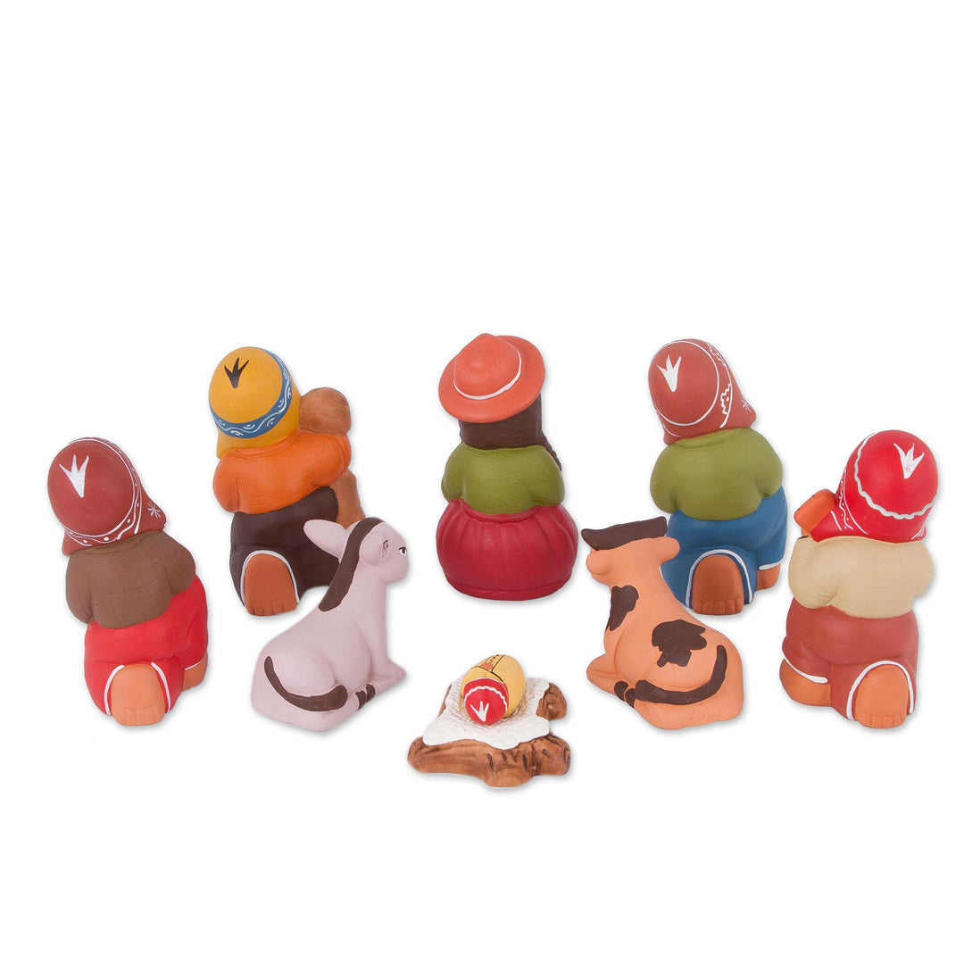 9-Piece Music-Themed Hand-Painted Ceramic Nativity Scene - Nativity Melody