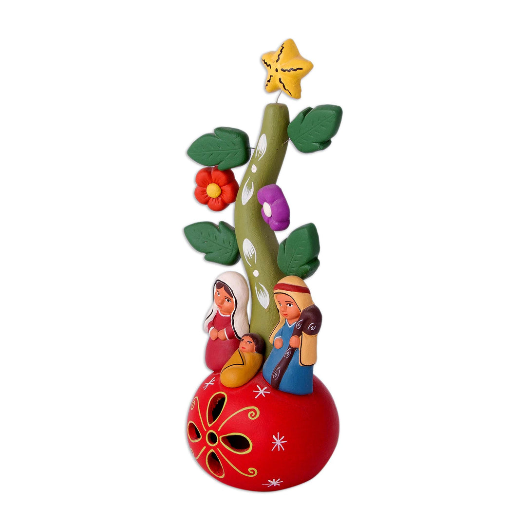 Christmas-Themed Ceramic Nativy Scene from Peru - Sweet Walk of Life