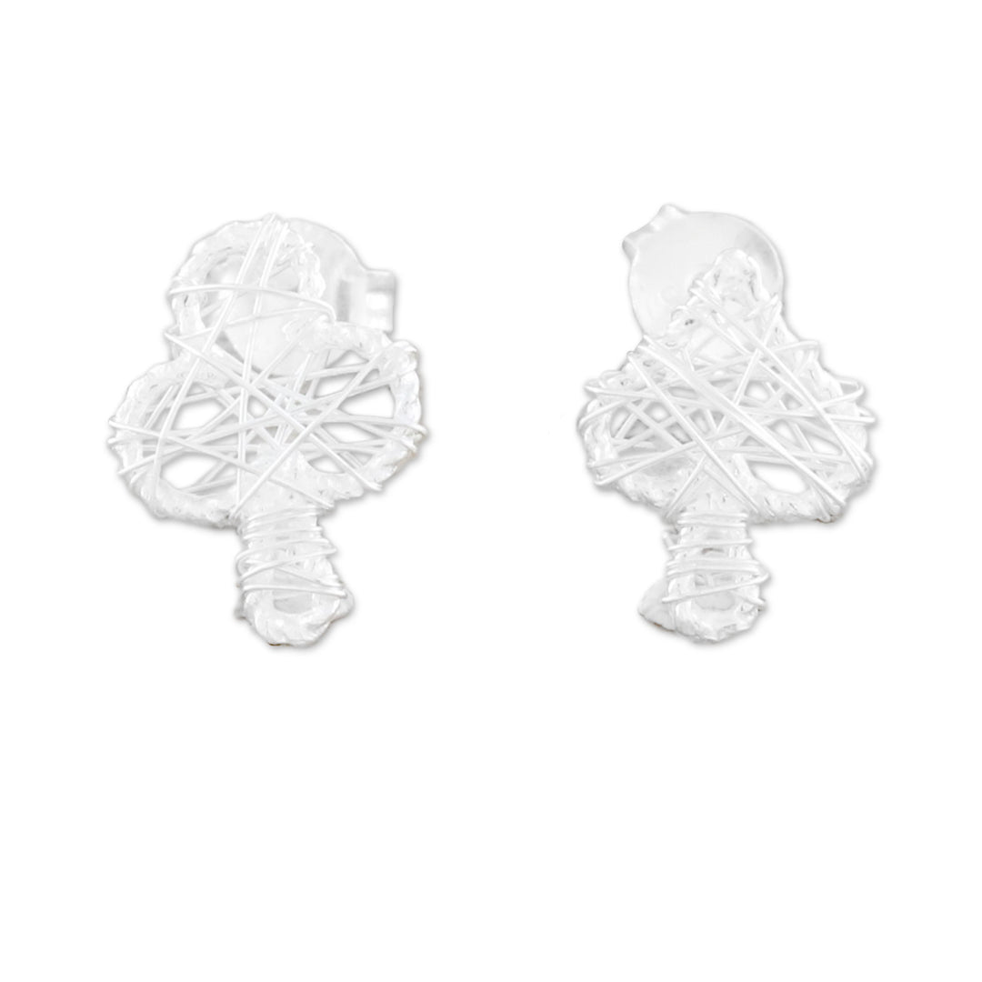 Sterling Silver Card Game Drop Earrings from Thailand - Game of Cards