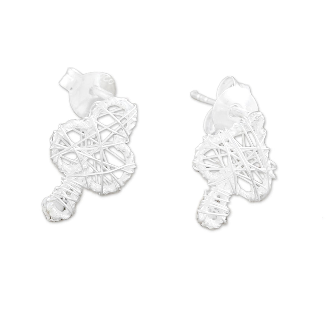 Sterling Silver Card Game Drop Earrings from Thailand - Game of Cards