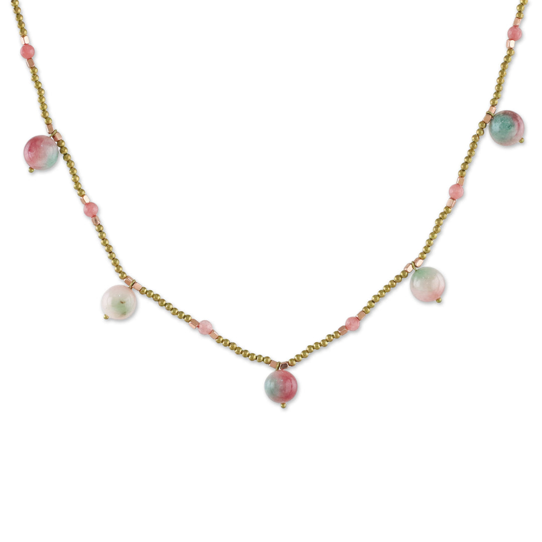 Quartz Beaded Necklace from Thailand - Fresh Blossoms