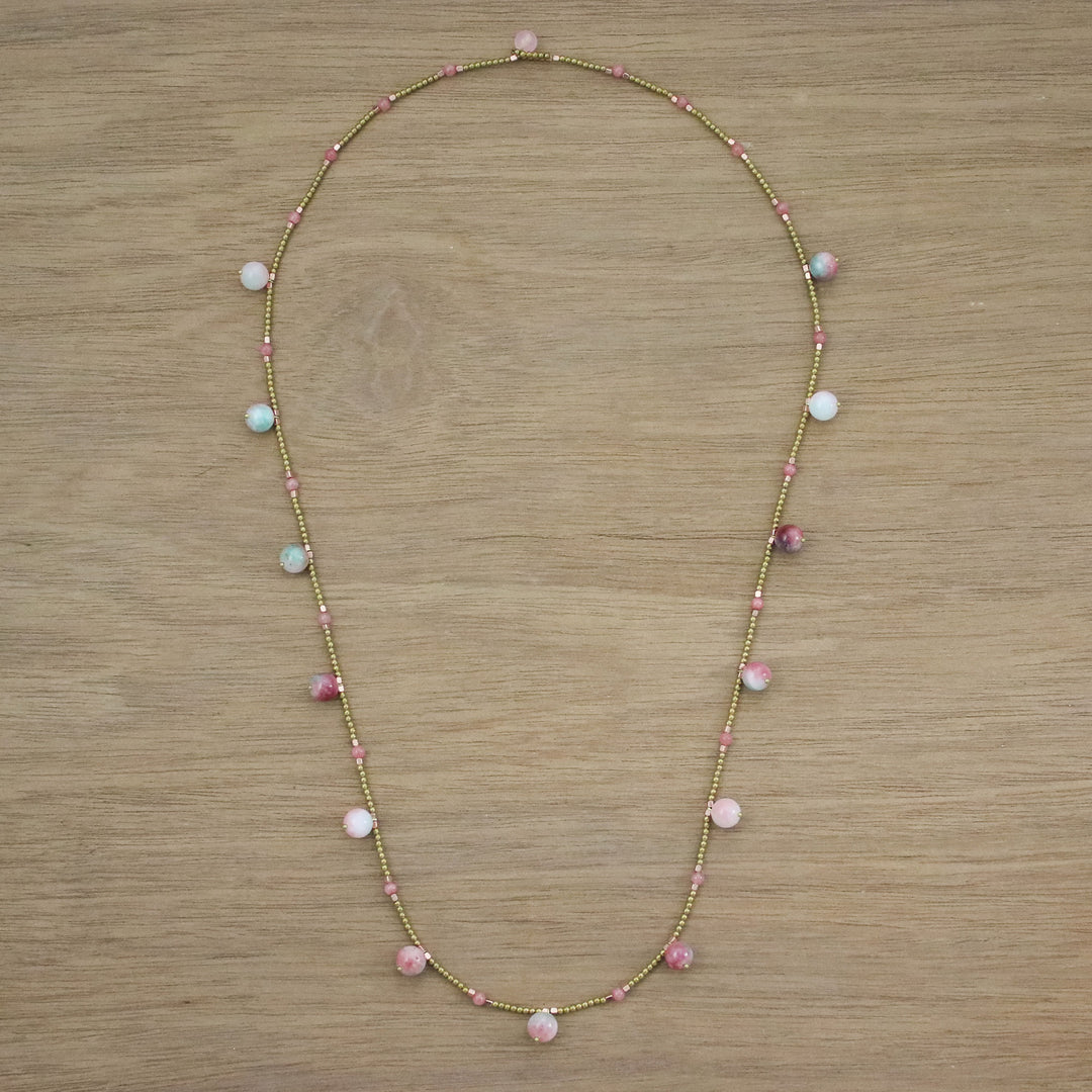 Quartz Beaded Necklace from Thailand - Fresh Blossoms