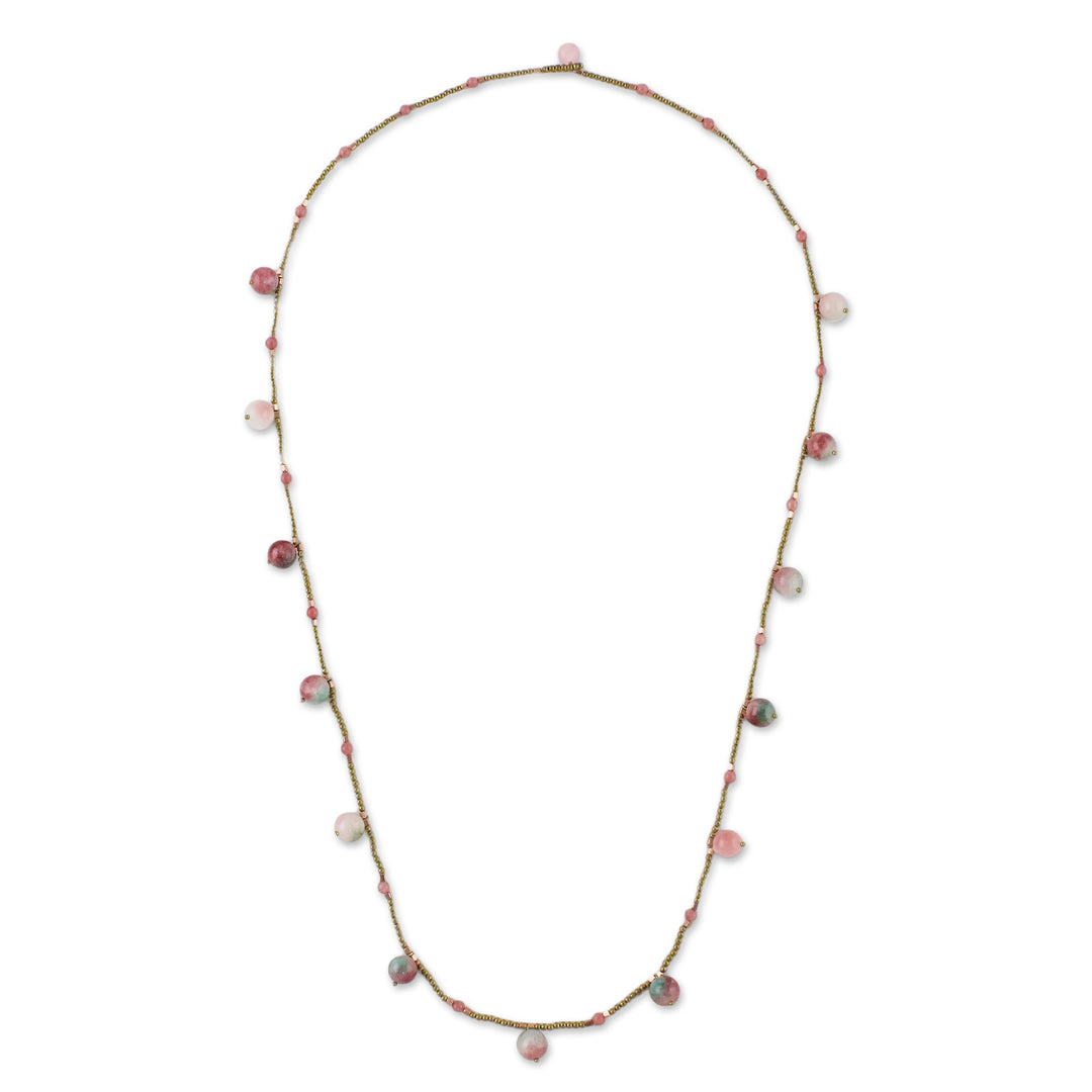 Quartz Beaded Necklace from Thailand - Fresh Blossoms