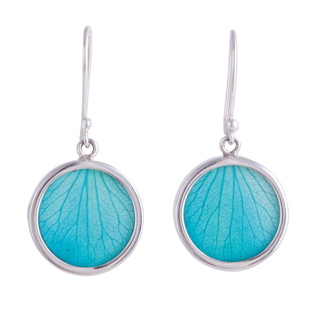 Sterling Silver and Natural Leaf Dangle Earrings from Peru - Atlantis Leaves