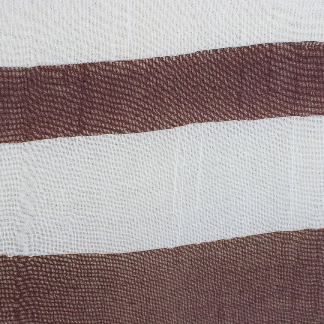 Handwoven Striped Cotton Shawl in Maroon from Thailand - Cool Stripes in Maroon