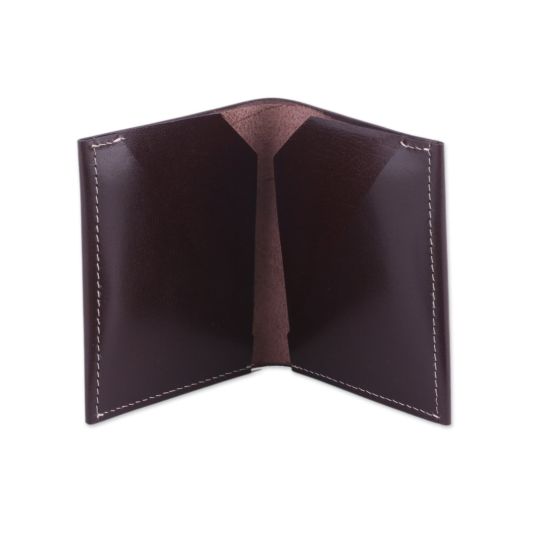 Men's Genuine Brown Leather Card Holder Wallet from India - Dauntless Brown