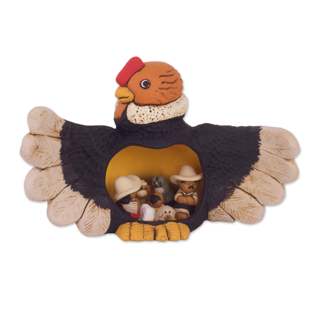 Condor Theme Andean Christmas Nativity Scene in Ceramic - Condor Christmas
