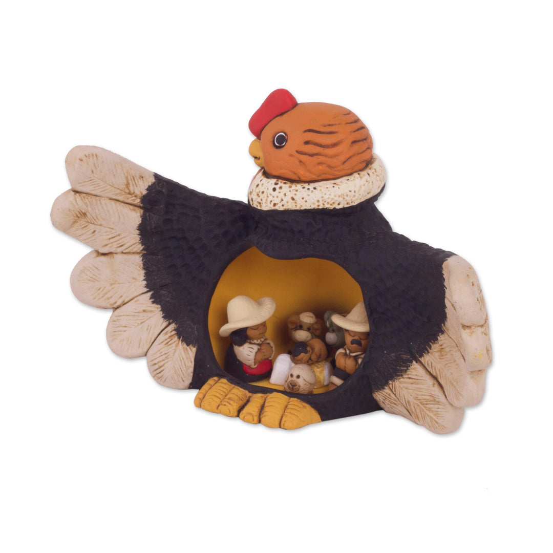 Condor Theme Andean Christmas Nativity Scene in Ceramic - Condor Christmas