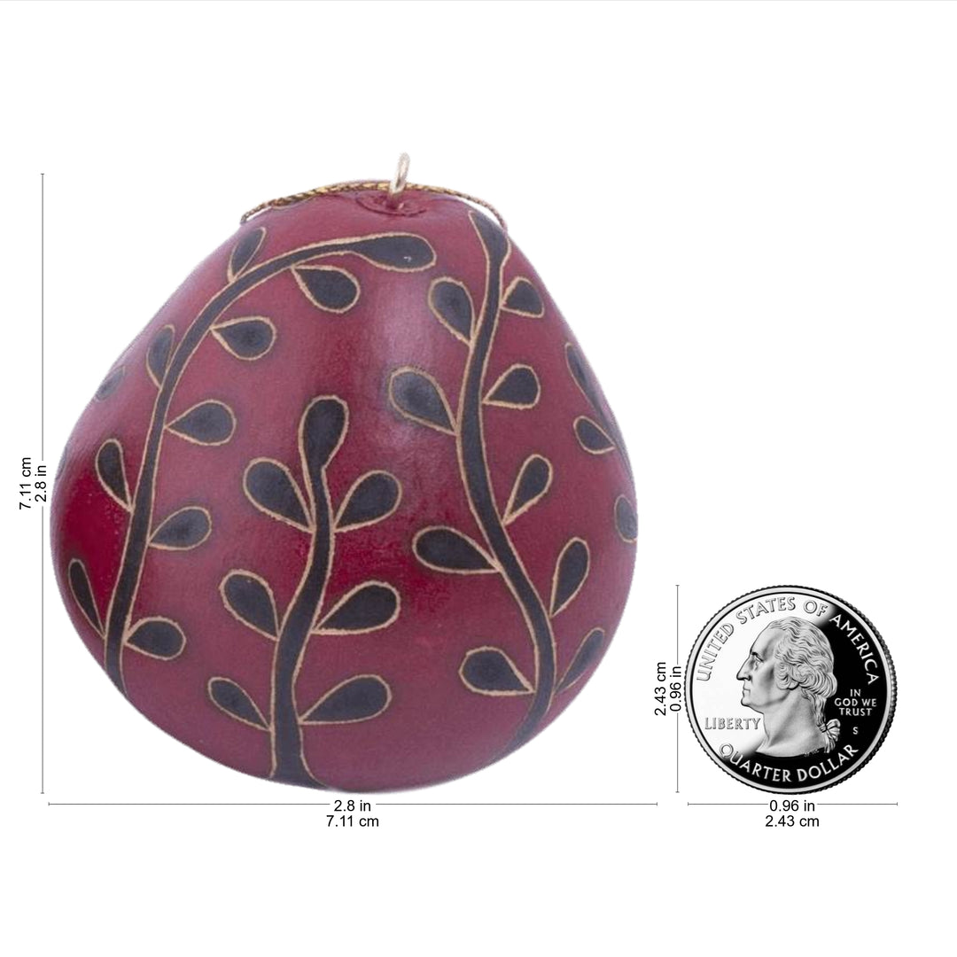 Dried Mate Gourd Floral Motif Ornaments from Peru (set of 3) - The Flowering Season