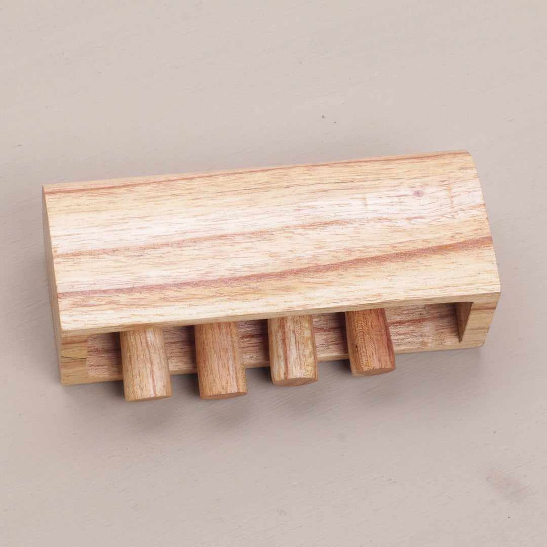 Hand Carved Wood Percussion Instrument from Bali - Natural Melody