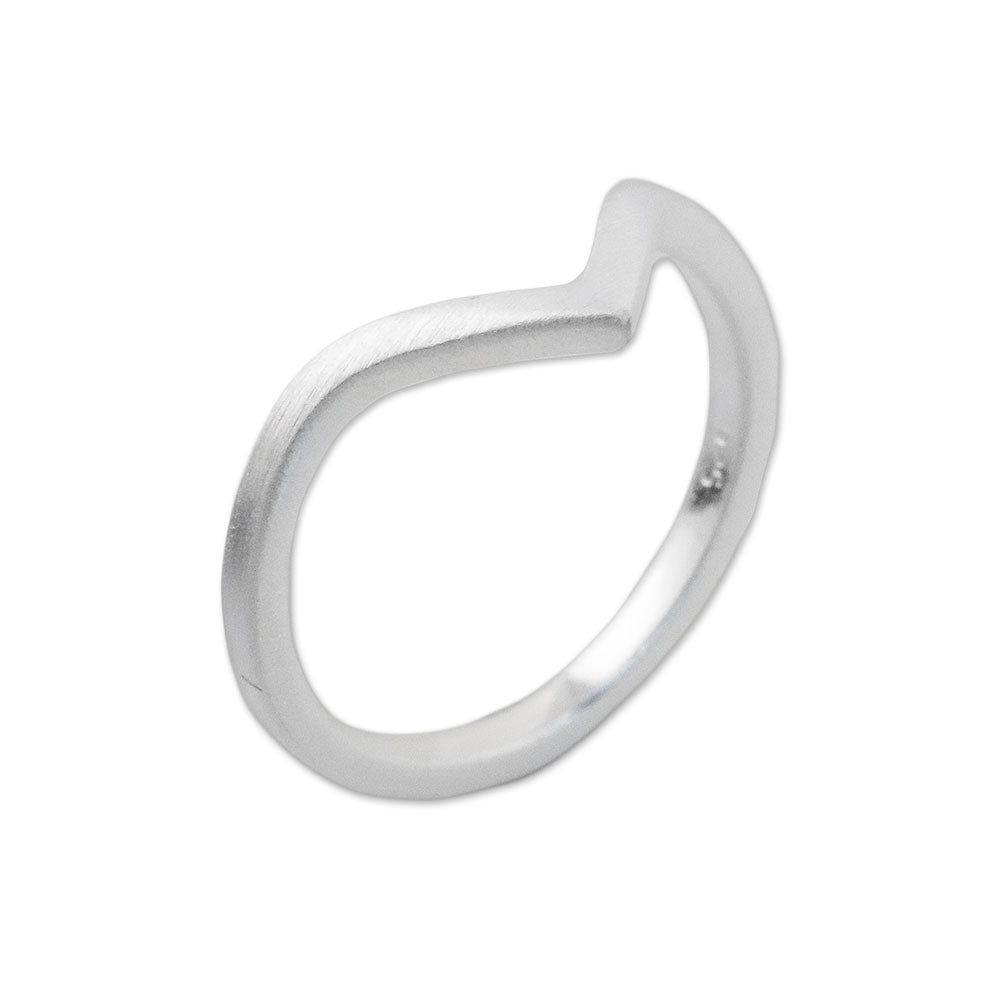 Angular Sterling Silver Mid-Finger Ring from Thailand - Wondrous Angle