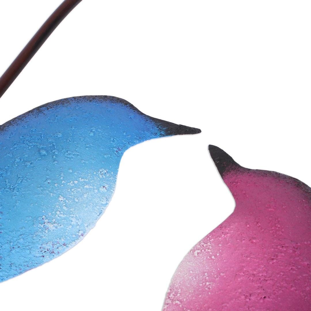 Steel Wall Sculpture of Two Birds from Mexico - Romantic Birds