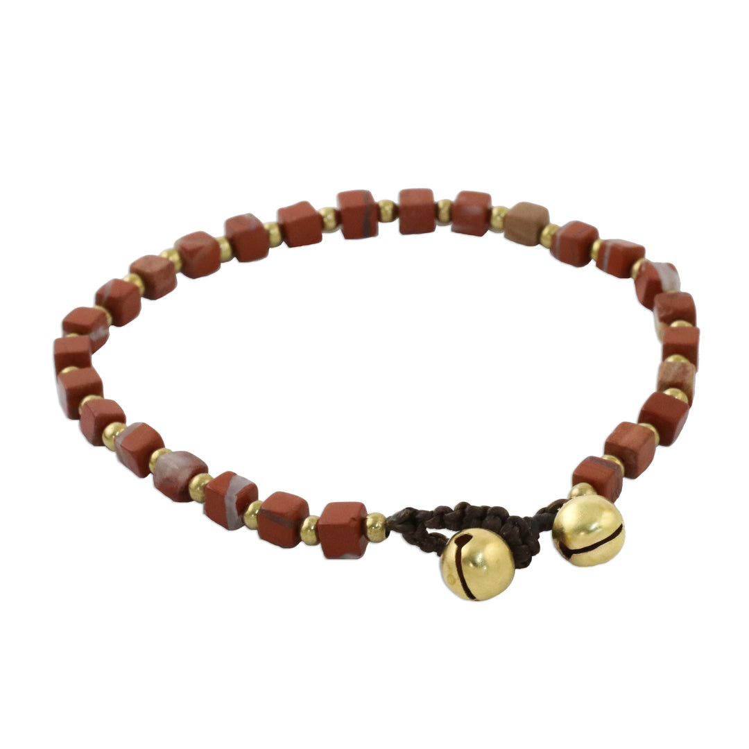 Red Jasper Beaded Bracelet from Thailand - Brilliant Day