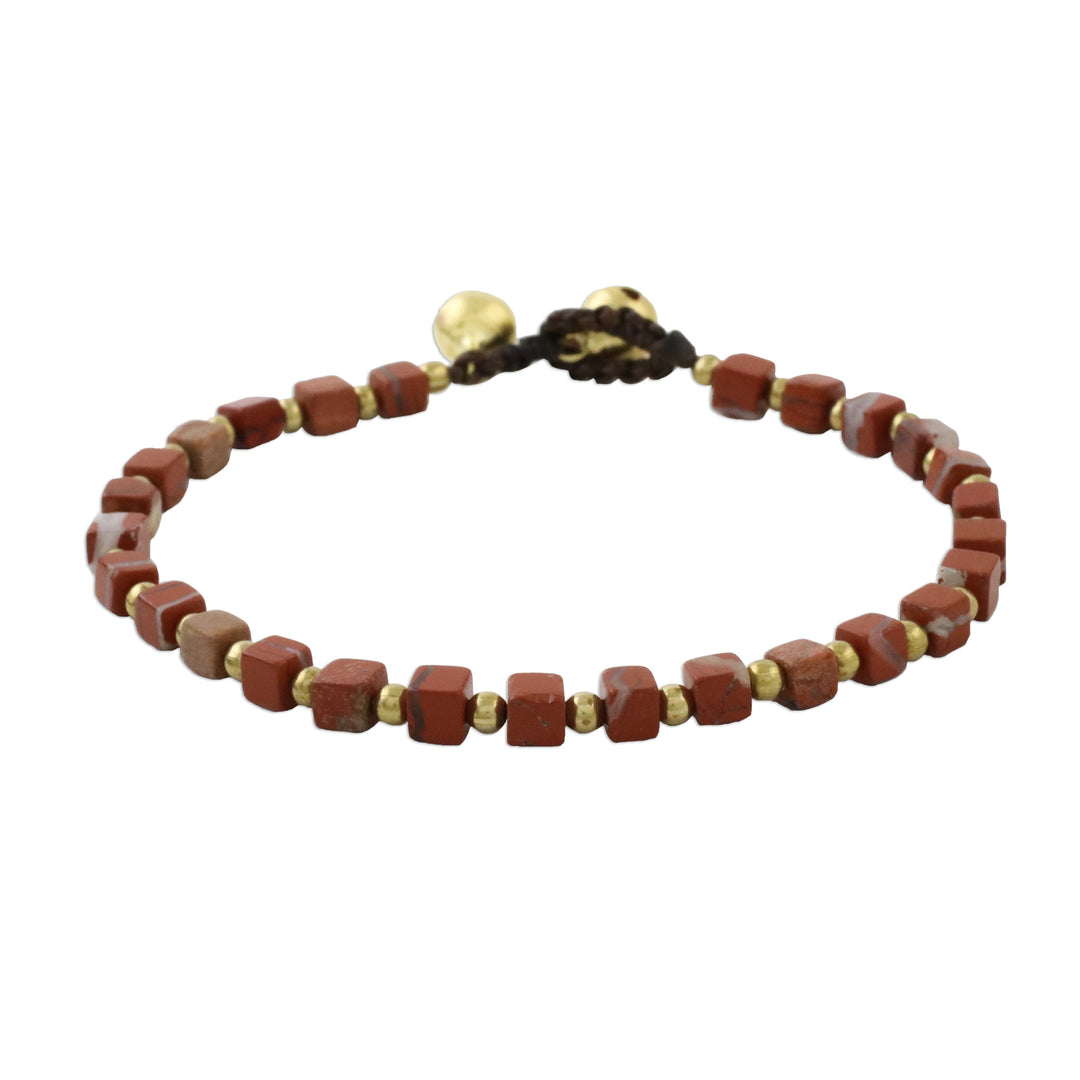 Red Jasper Beaded Bracelet from Thailand - Brilliant Day