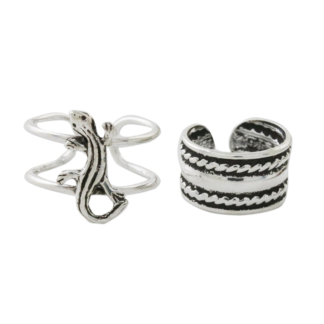 Sterling Silver Lizard Ear Cuffs from Thailand - Little Lizard