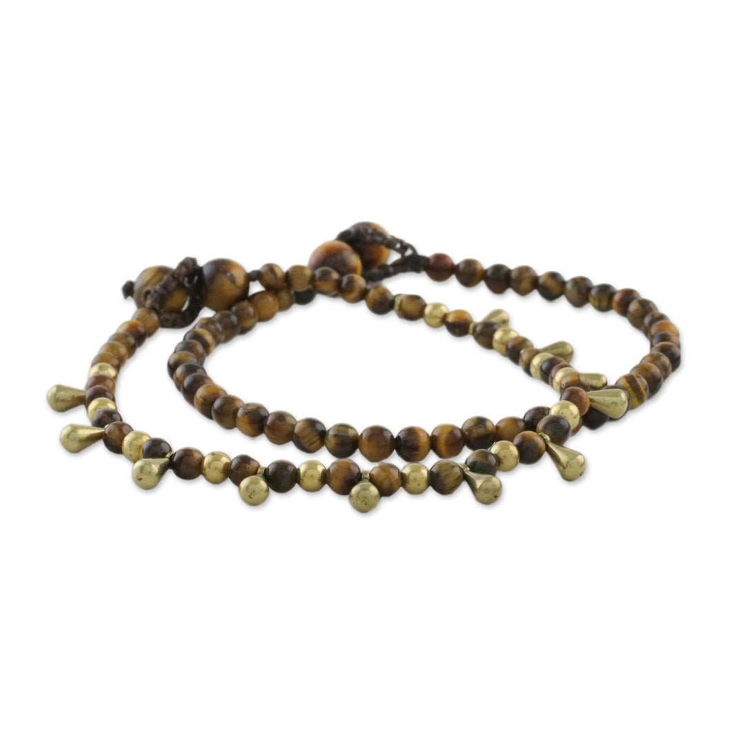 Tiger's Eye Beaded Bracelets from Thailand (Pair) - Beautiful Forever