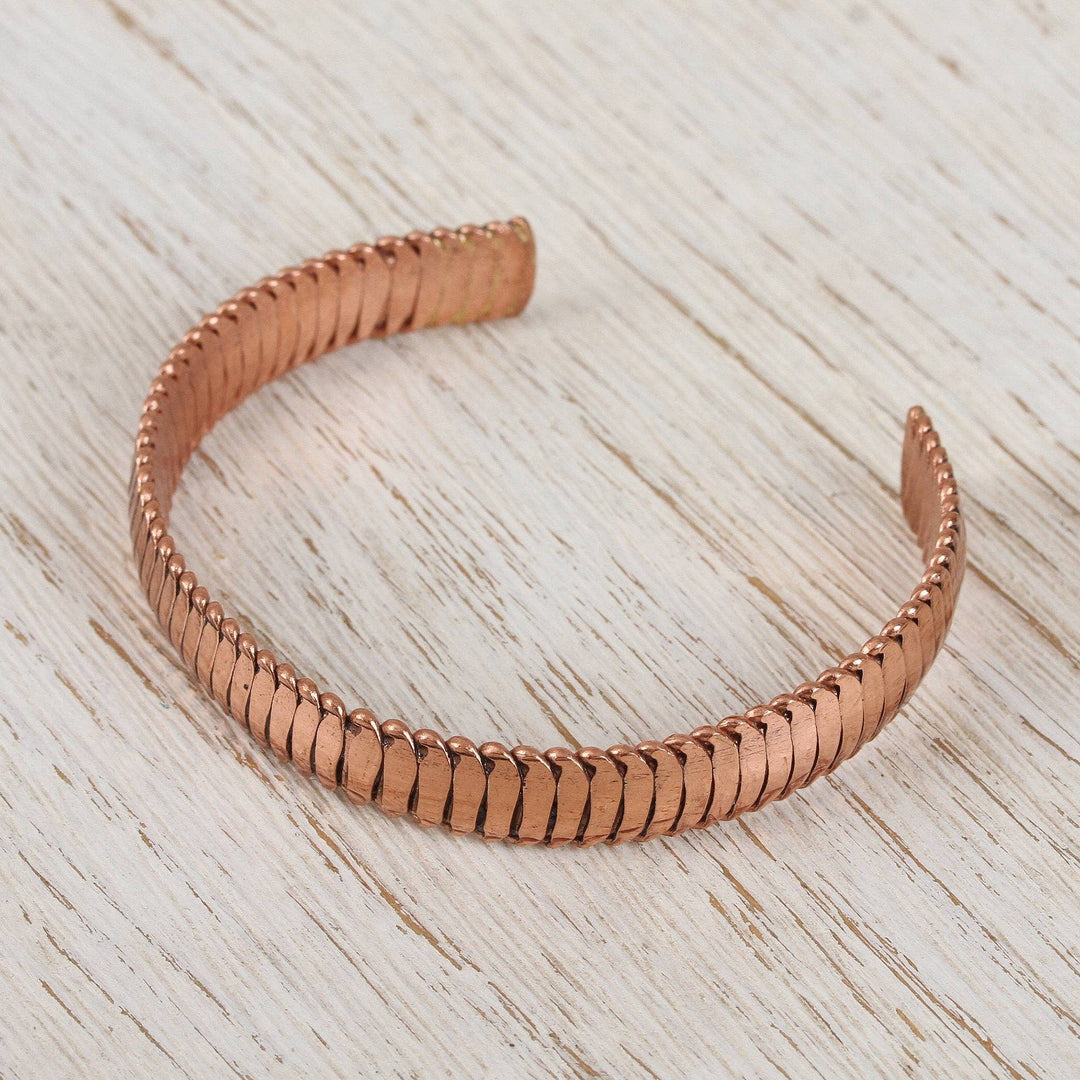 Handcrafted Copper Cuff Bracelet from Mexico - Brilliant Sheen