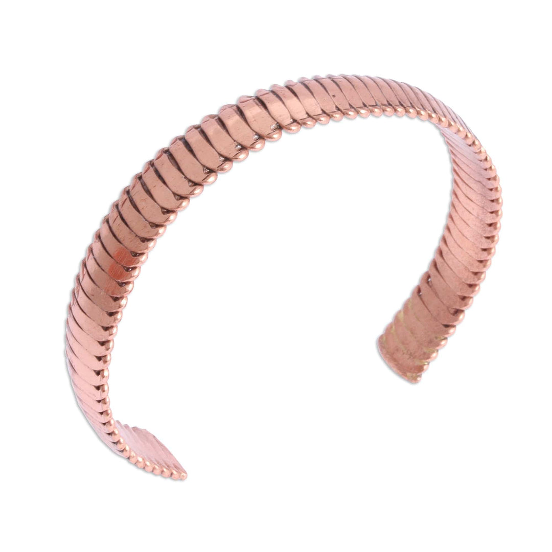 Handcrafted Copper Cuff Bracelet from Mexico - Brilliant Sheen